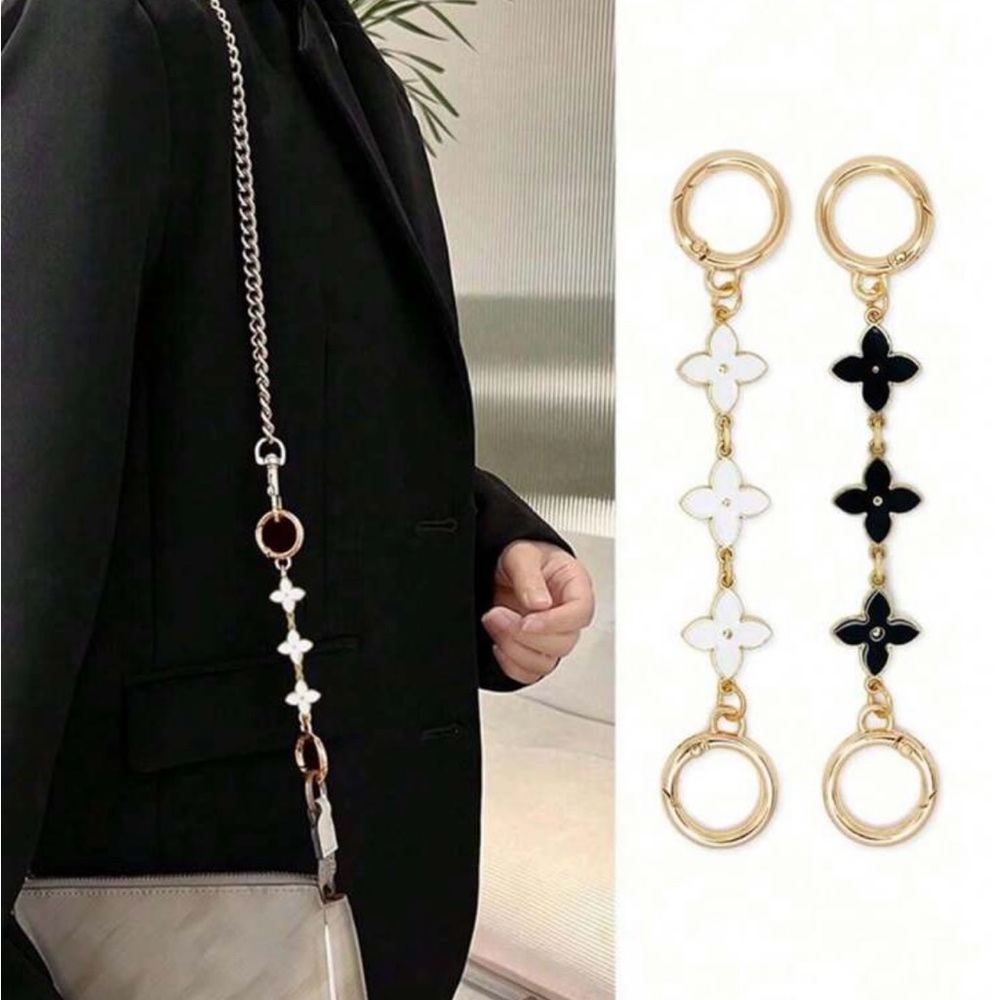 Modern White & Gold Purse Strap Extension